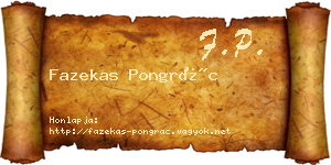 Fazekas Pongrác névjegykártya