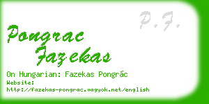 pongrac fazekas business card