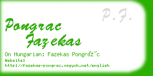 pongrac fazekas business card